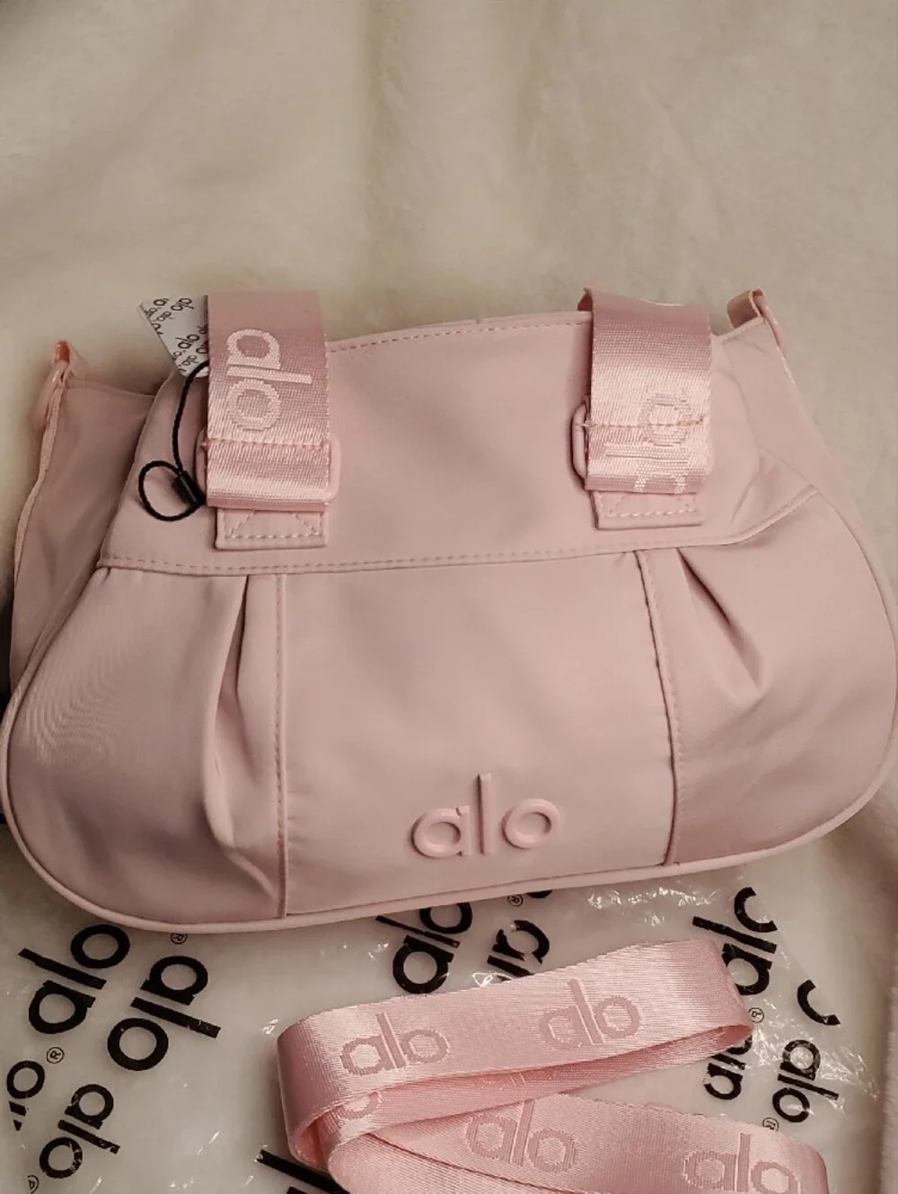 ALO Yoga Pink Quilted Strap Shoulder Bag